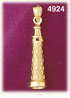 14K Yellow Gold Leaning Tower Of Pisa Italy Charm 3D