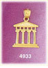 14K Yellow Gold Greek Parthenon Travel Greece Charm