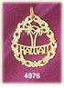 14K Yellow Gold Flower Hawaii Teardrop Palm Trees Charm