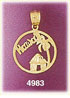 14K Yellow Gold Hawaii Palm Trees & Hut Hawaiian Charm