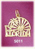 14K Yellow Gold Florida Palm Tree Sunset Charm