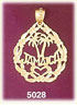 14K Yellow Gold Jamaica Love Palm Trees Charm