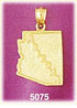 14K Yellow Gold Arizona The Grand Canyon State Map Charm