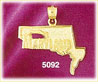 14K Yellow Gold Maryland The Free State Map Charm