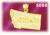 14K Yellow Gold Montana State Map Charm