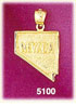 14K Yellow Gold Nevada The Silver State Map Charm