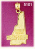 14K Yellow Gold New Hampshire The Granite State Map Charm