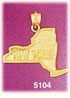14K Yellow Gold New York The Empire State Map Charm