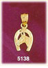 14K Yellow Gold Equestrian Horseshoe Horse Western Charm