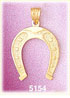 14K Yellow Gold Horseshoe Lucky Horseshoe Charm