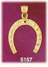 14K Yellow Gold Polished Horseshoe Western Good Luck Horseshoe Charm