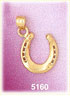 14K Yellow Gold Polished Western Horseshoe Charm