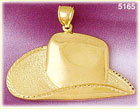 14K Yellow Gold Cowboy Hat Western Wear Charm