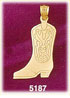 14K Yellow Gold Cowboy Boot w/Spur Western Apparel Charm