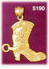 14K Yellow Gold Cowboy Boot w/Spur Western Charm