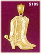 14K Yellow Gold Pair Of Polished Cowboy Boots Western Charm