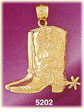 14K Yellow Gold Western Pair Of Cowboy Boots Charm