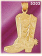 14K Yellow Gold Ornate Cowboy Boot w/Spur Western Charm