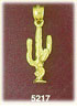 14K Yellow Gold Western Cacti Species Charm 3D