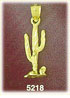 14K Yellow Gold Saguaro Cactus Western Charm 3D