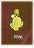 14K Yellow Gold Western Barrel Cacti Charm 3D