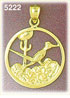 14K Yellow Gold Roadrunner Cactus Western Charm