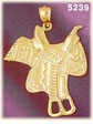 14K Yellow Gold Western Riding Saddle Equestrian Charm