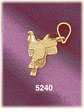 14K Yellow Gold Western Riding Saddle Equestrian Charm 3D