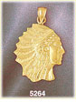 14Kt Yellow Gold American Indian Headdress Charm