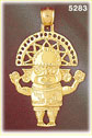 14K Yellow Gold Native American Indian Statue Charm