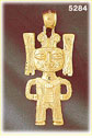 14K Yellow Gold American Indian Native Statue Charm