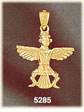14K Yellow Gold Native American Indian Eagle Statue Charm