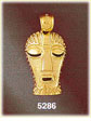14K Yellow Gold Native American Indian Mask Charm