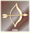 14K Yellow Gold American Indian Bow & Arrow Charm