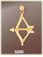 14K Yellow Gold Bow & Arrow Native American Indian Weapons Charm