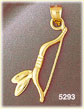 14K Yellow Gold Native American Indian Bow Charm