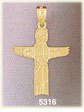 14K Yellow Gold Totem Pole Native American Indian Charm