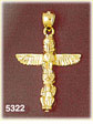 14K Yellow Gold Totem Pole Alaska Charm