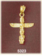 14K Yellow Gold Alaska Totem Pole Charm
