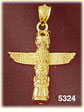 14K Yellow Gold Alaskan Native Eagle Totem Pole Charm