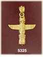 14K Yellow Gold Native Alaskan Eagle Totem Pole Alaska Charm