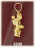 14K Yellow Gold Goldminer w/Equipment Alaska Charm