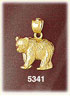 14K Yellow Gold Alaskan Wildlife Bear Alaska Charm
