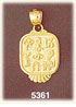 14K Yellow Gold Irish Gaming Lucky Square Charm