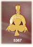 14K Yellow Gold Lucky Clover Clubs Card Charm