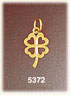 14K Yellow Gold Lucky Irish Four Leaf Clover Charm