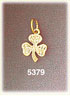 14Kt Yellow Gold Irish Lucky Clover w/Leaf Detail Charm