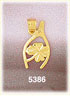 14K Yellow Gold Irish Wishbone & Four Leaf Clover Good Luck Charm