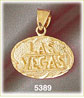 14K Yellow Gold Embossed Las Vegas Oval Gambling Charm