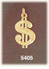 14K Yellow Gold Bling Money Dollar Sign Gambling Charm